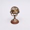 Decorative 4" Brass Armillary Sphere with Wood Base for Desk or Shelf Display